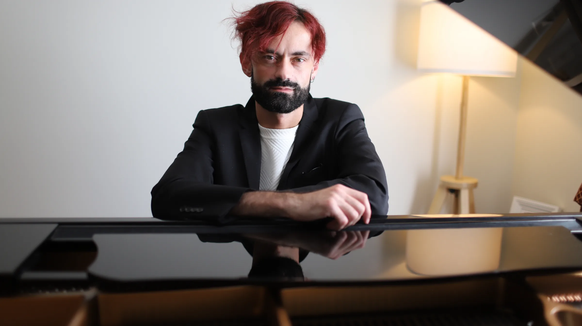Mircea Chiriac at the piano, in natural light