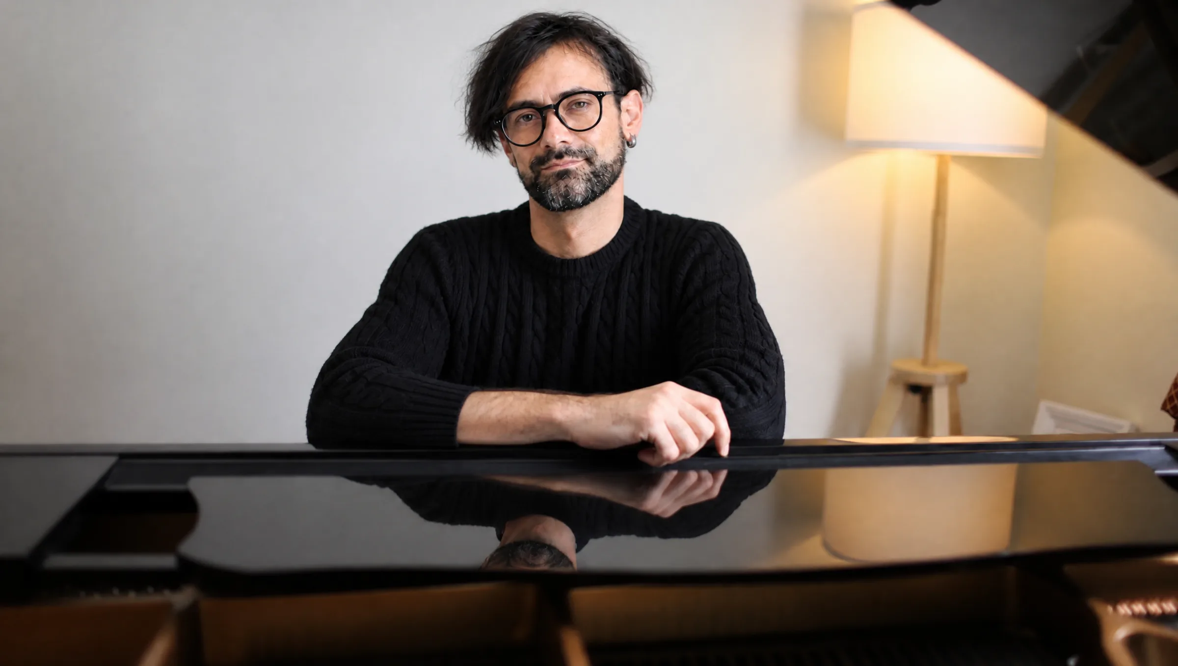 Mircea Chiriac at the piano, in natural light